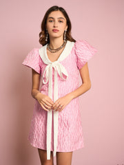 Pink Terracotta Jacquard Dress