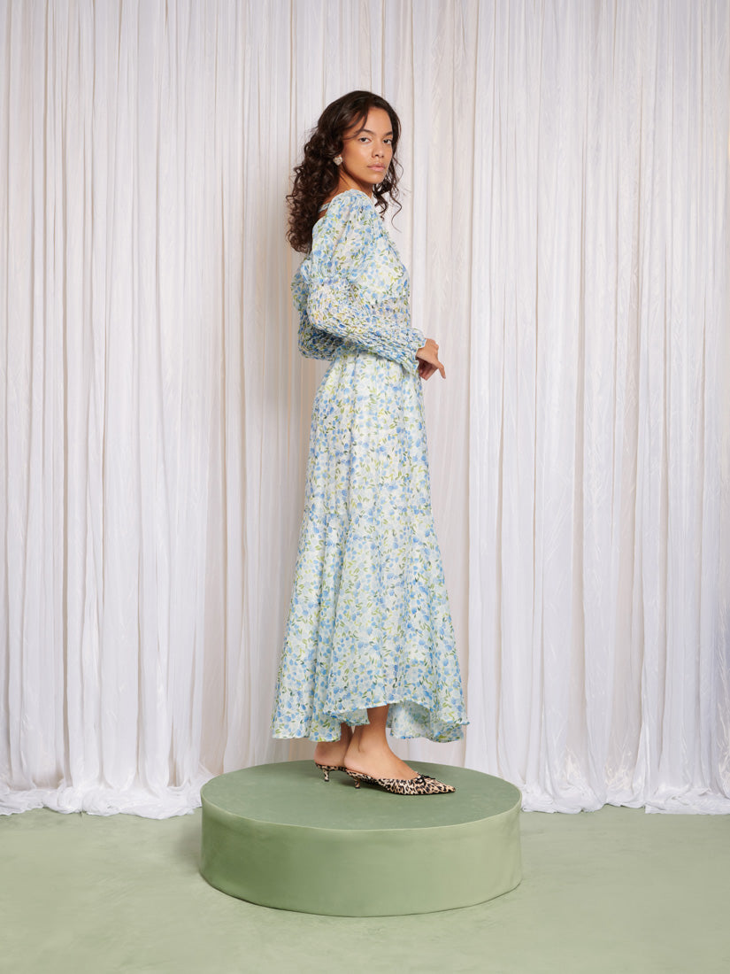 【美品】 SISTER JANE 長袖 マキシ丈ワンピース S 水色 花柄 Floral Notes Maxi Dress – Sister Jane