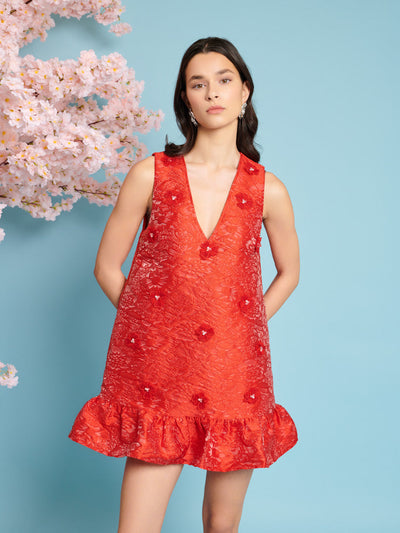 Sweet Cherry Jacquard Dress