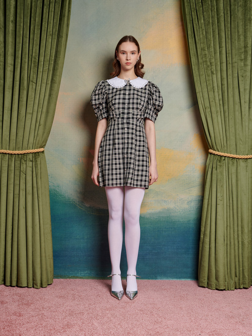 ワンピース andmary Natalie check mini dress ANDMARY】Natalie check mini dress