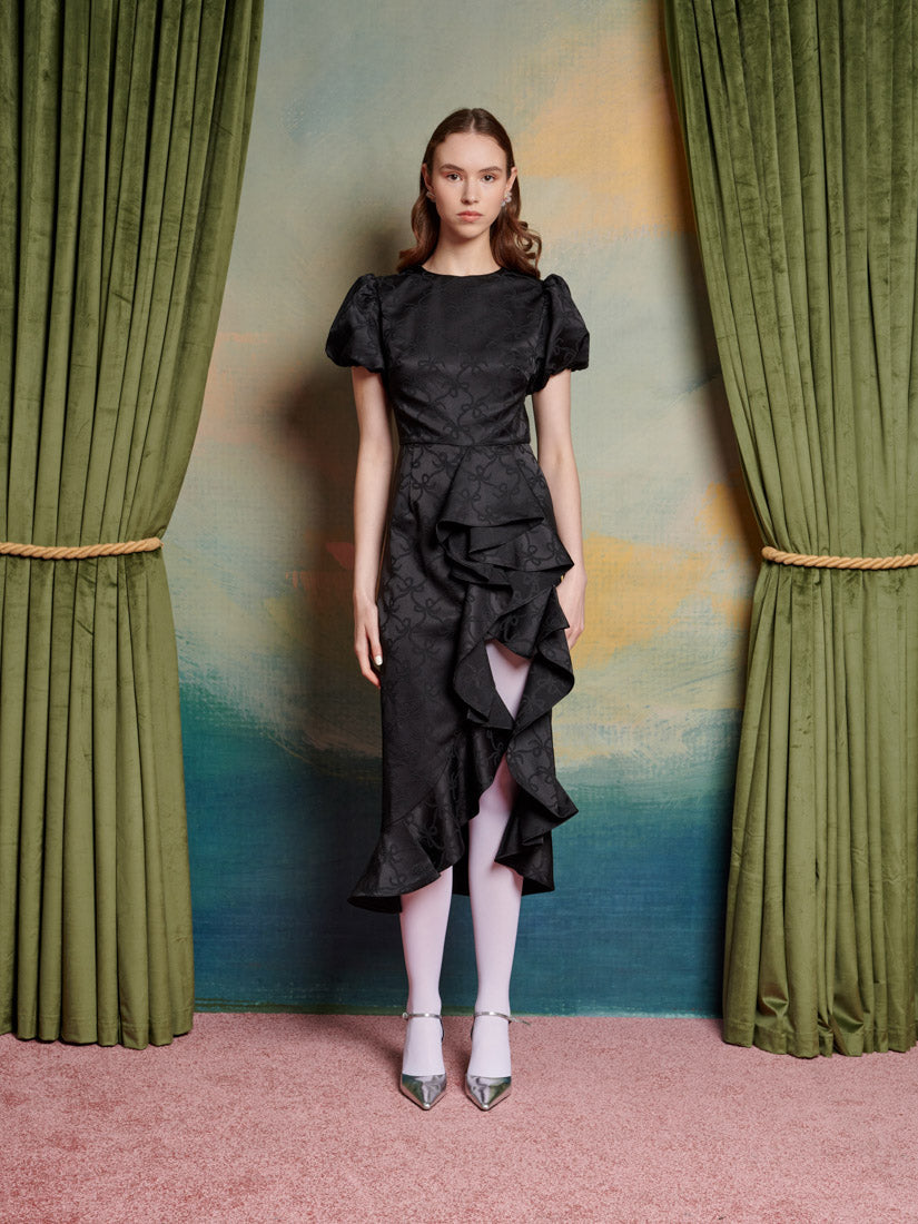 【sister jane】Waterfall Midi Dress リボン フリル ジャガード DR2111BLK_2_1080x.jpg?v=1721994085