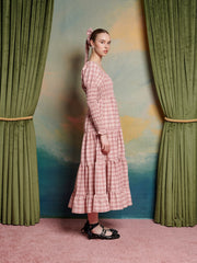sister jane likely lady midi dress Dream Sister Jane Cabaret 3d floral puff sleeve dropped waist midi dress in red