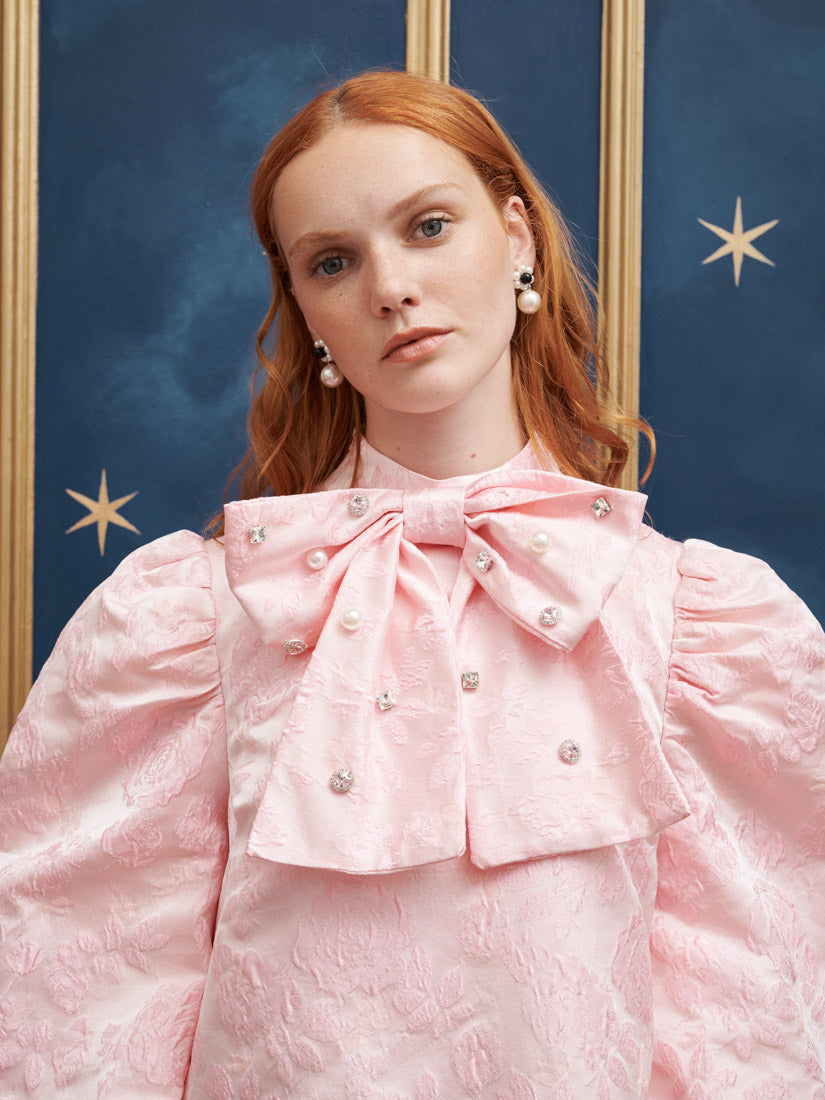sister jane pink dress Sister Jane Clara Bow-embellished Taffeta Mini Dress Pink Sister Jane