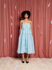 Birdie Bow Midi Dress Baby Blue / Z