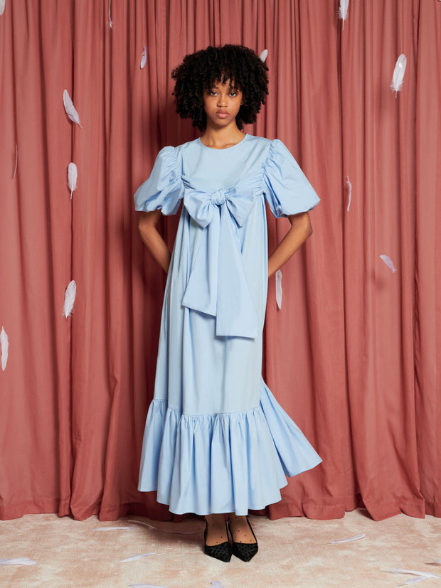 sister jane ruffle ready bow midi dress Solace Bow Midi Dress Coal Black / XS