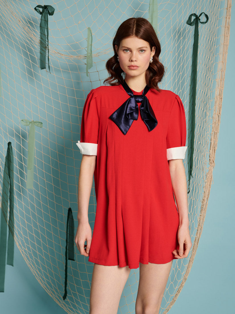 Ahoy Pleated Mini Dress
