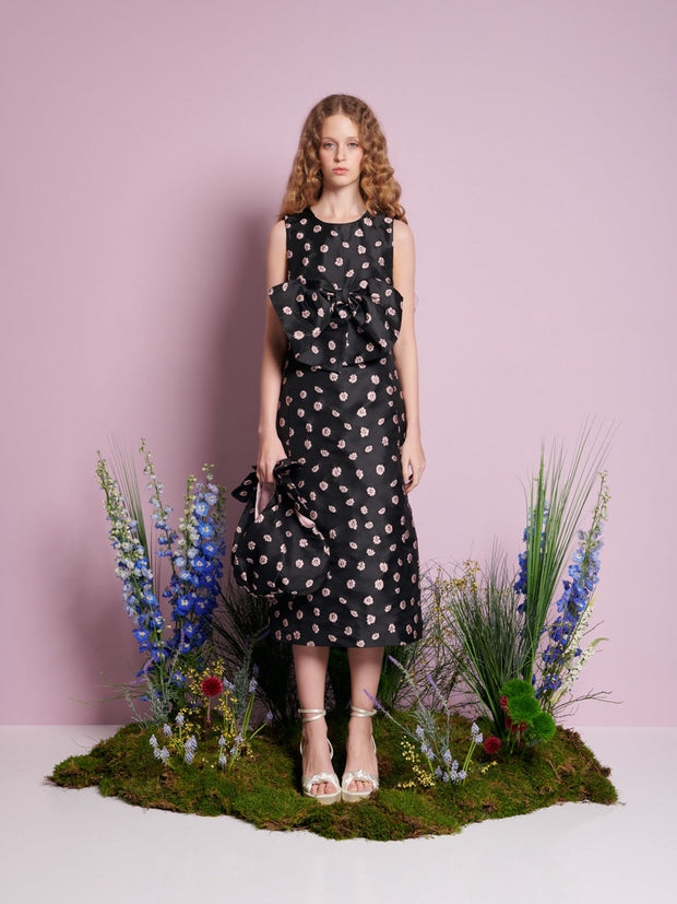 Rose Bells Jacquard Bow Dress