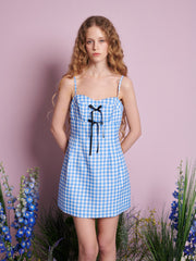 Lavender Gingham Mini Dress Blue Gingham / Z