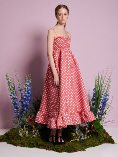 Campion Jacquard Midi Dress Cherry Red / Z