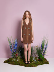 Budding Jewel Mini Dress Chocolate Brown / Z