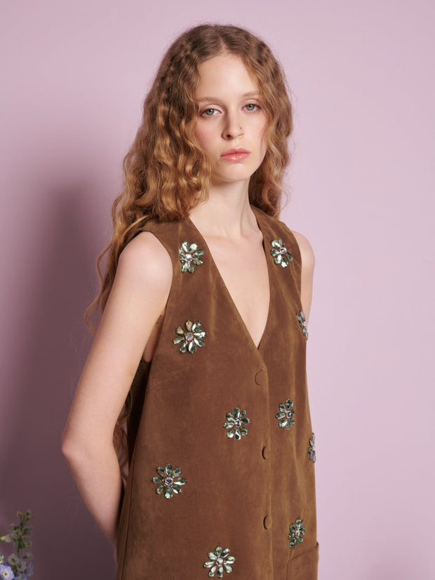 Budding Jewel Mini Dress Chocolate Brown / Z