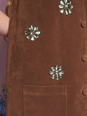 Budding Jewel Mini Dress Chocolate Brown / Z