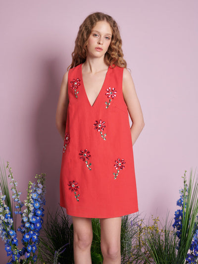 Field Gem Mini Dress Cherry Red / Z