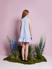 Dorie Crochet Floral Mini Dress Cornflower Blue / Z
