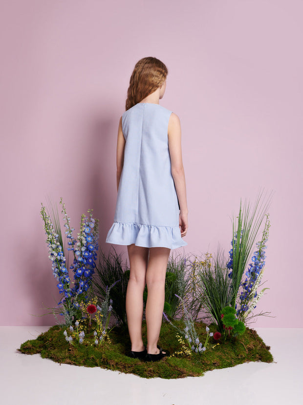 Dorie Crochet Floral Mini Dress Cornflower Blue / Z