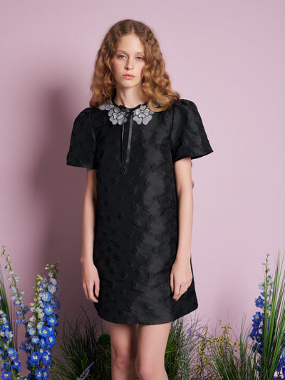 Bluebell Jacquard Mini Dress Coal Black / Z