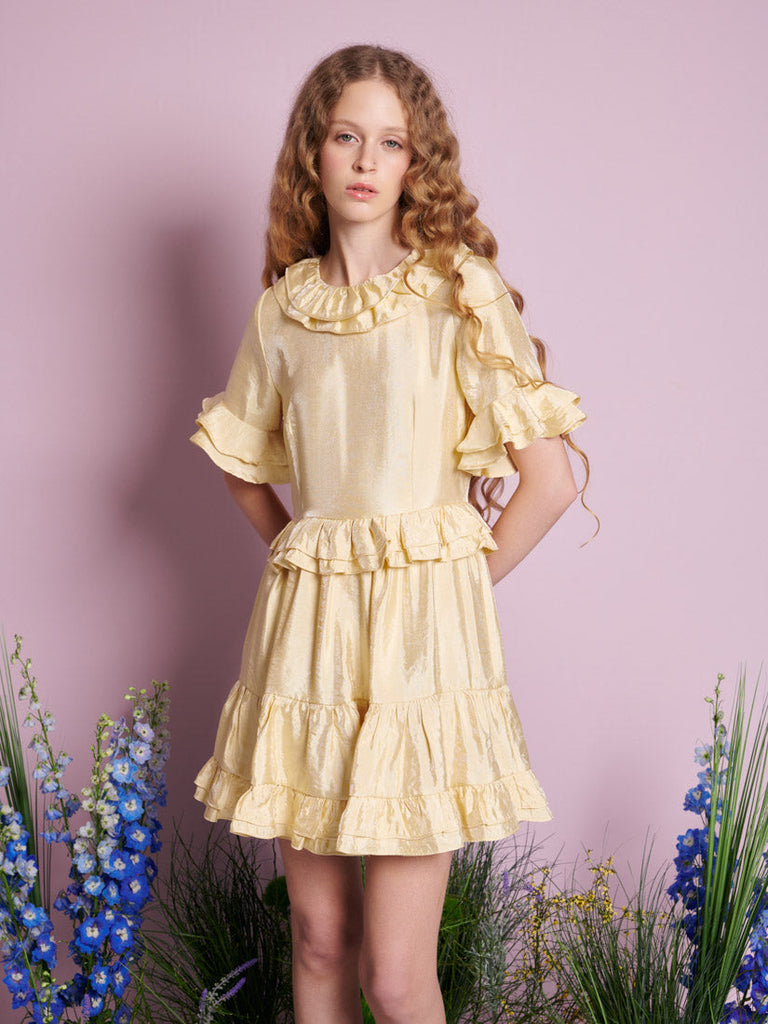 スーツ・フォーマル・ドレス Sister Jane Lucie Ruffle Sleeve Dress Sister Jane metallic ruffle mini dress in green | ASOS