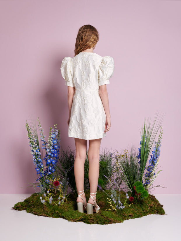 Anemone Jacquard Mini Dress Pearl Ivory / Z