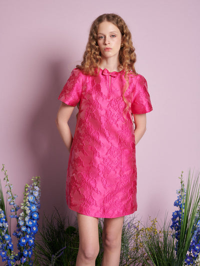 Foxglove Jacquard Mini Dress Hot Pink / Z