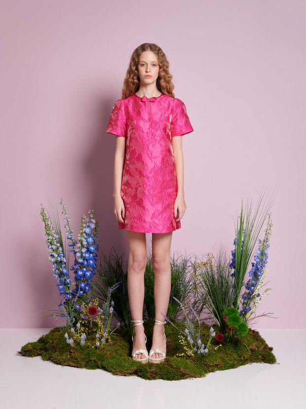 Foxglove Jacquard Mini Dress