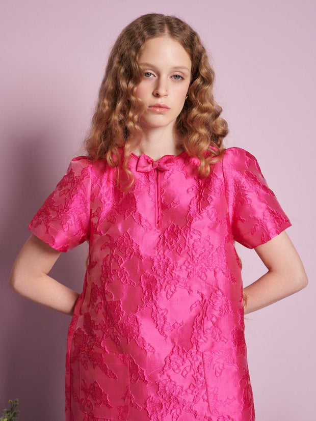 Foxglove Jacquard Mini Dress Hot Pink / Z