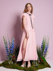 Primrose Ruffle Maxi Dress Baby Pink / Z