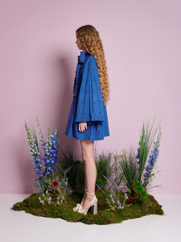 Meadow Sage Bow Mini Dress Royal Blue / Z