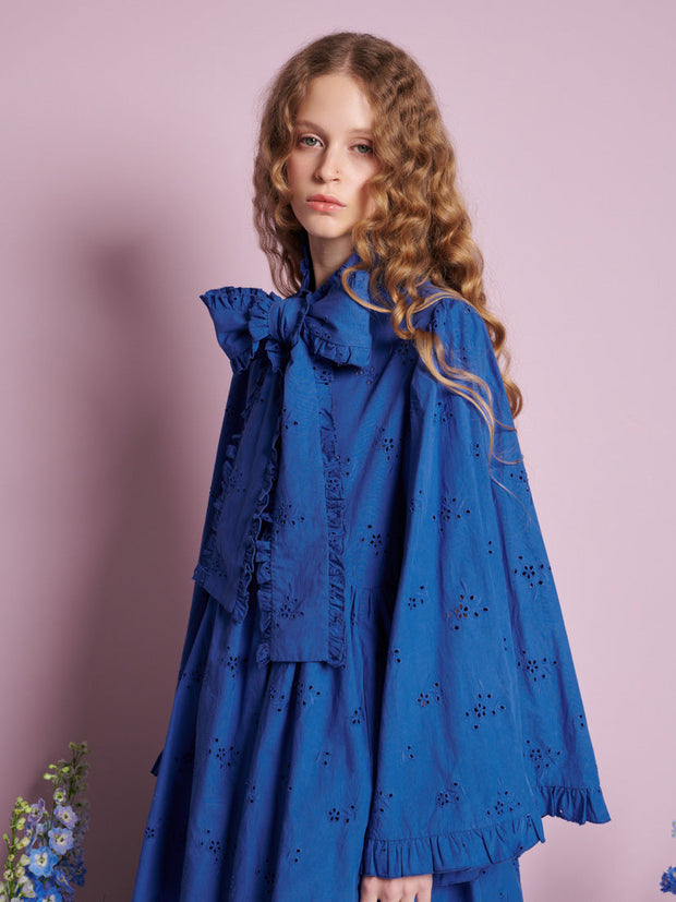 Meadow Sage Bow Mini Dress Royal Blue / Z