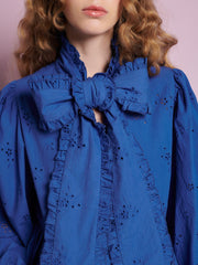 Meadow Sage Bow Mini Dress Royal Blue / Z