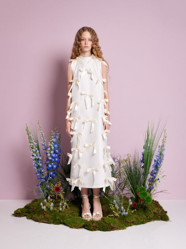 Snowdrop Bow Midi Dress