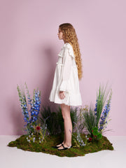 Sweet Pea Collar Mini Dress Pearled White / Z