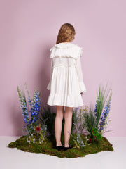 Sweet Pea Collar Mini Dress Pearled White / Z