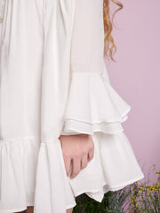 Sweet Pea Collar Mini Dress Pearled White / Z