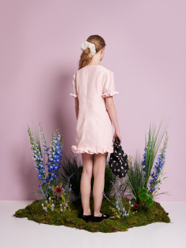 Harebell Ruffle Mini Dress Baby Pink / Z