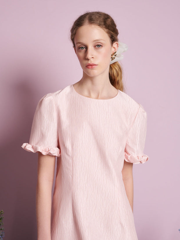 Harebell Ruffle Mini Dress Baby Pink / Z