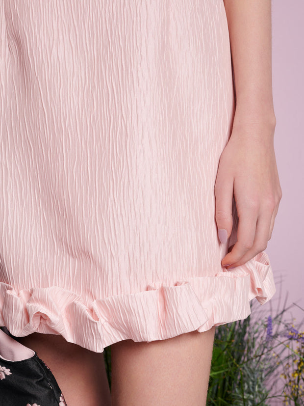 Harebell Ruffle Mini Dress Baby Pink / Z