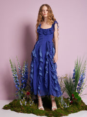Aster Flounce Maxi Dress Royal Blue / Z