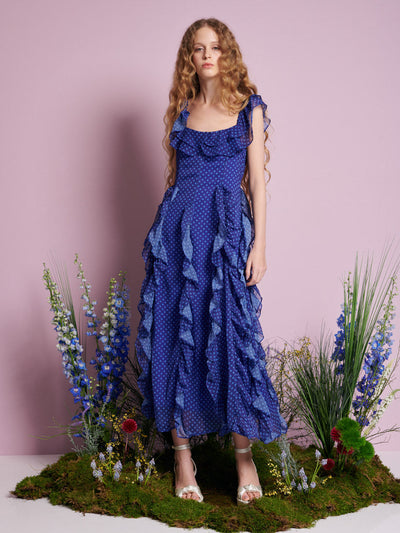 Aster Flounce Maxi Dress Royal Blue / Z