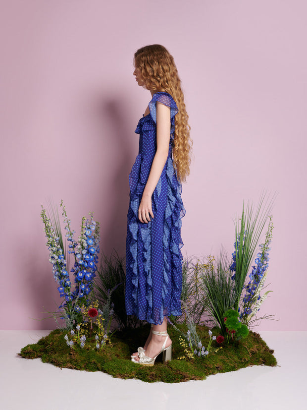 Aster Flounce Maxi Dress Royal Blue / Z