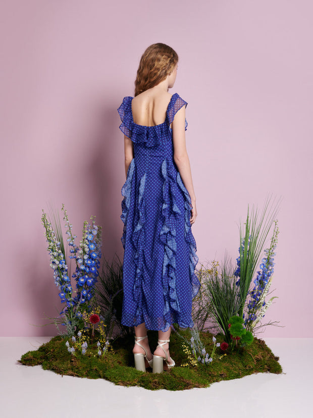 Aster Flounce Maxi Dress Royal Blue / Z