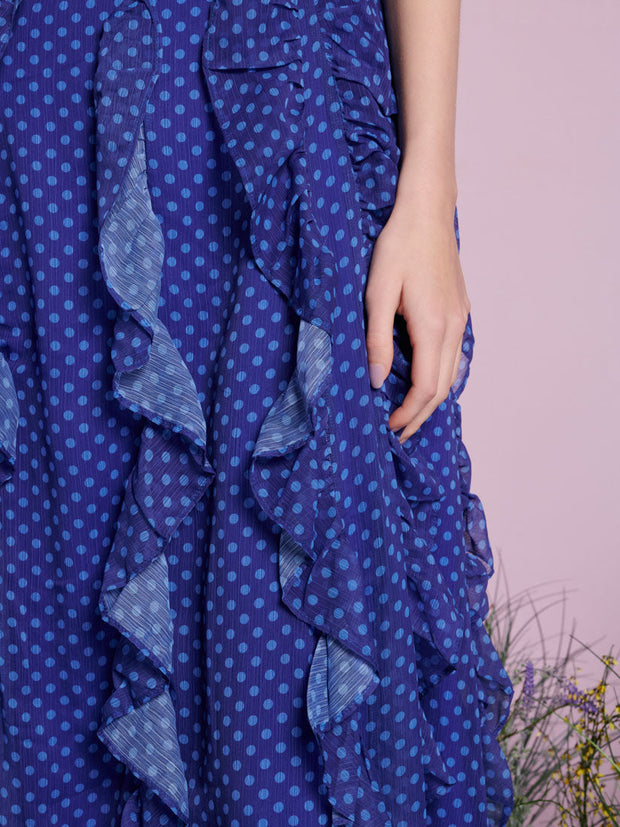 Aster Flounce Maxi Dress Royal Blue / Z