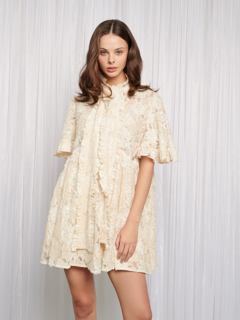 Romance Lace Mini Dress Vintage Ivory / XS Romance Lace Mini Dress Vintage Ivory / XS
