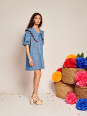 Lola Denim Mini Dress Sky Blue / Z