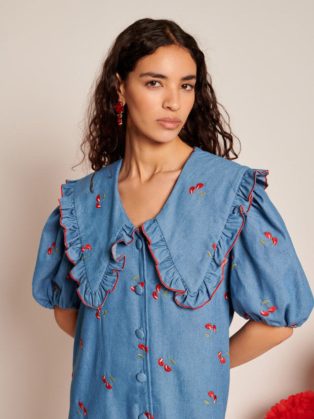 Lola Denim Mini Dress Sky Blue / Z