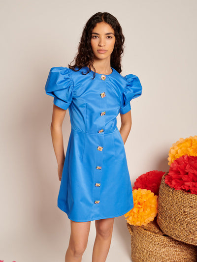 Cosmos Embellished Mini Dress Cobalt Blue / Z