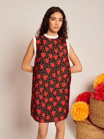 Mon Coeur Jacquard Mini Dress Black Heart / Z