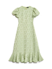 Olive Ruffle Midi Dress