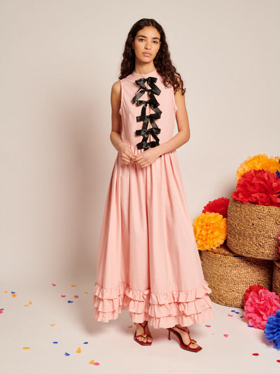 Magnolia Bow Maxi Dress Baby Pink / Z