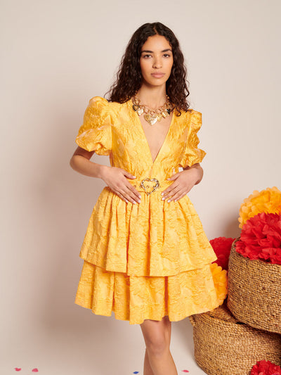 Sol Jacquard Mini Dress Sunflower Yellow / Z
