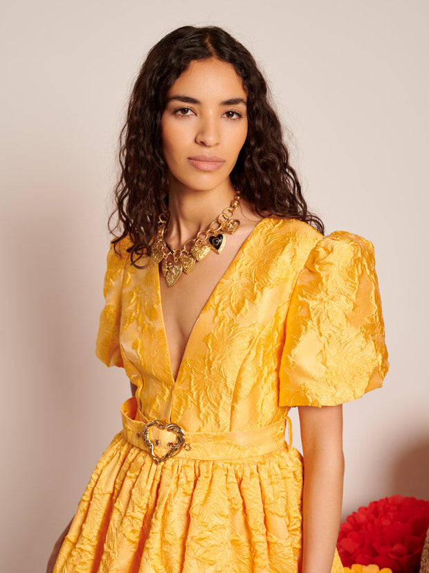 Sol Jacquard Mini Dress Sunflower Yellow / Z
